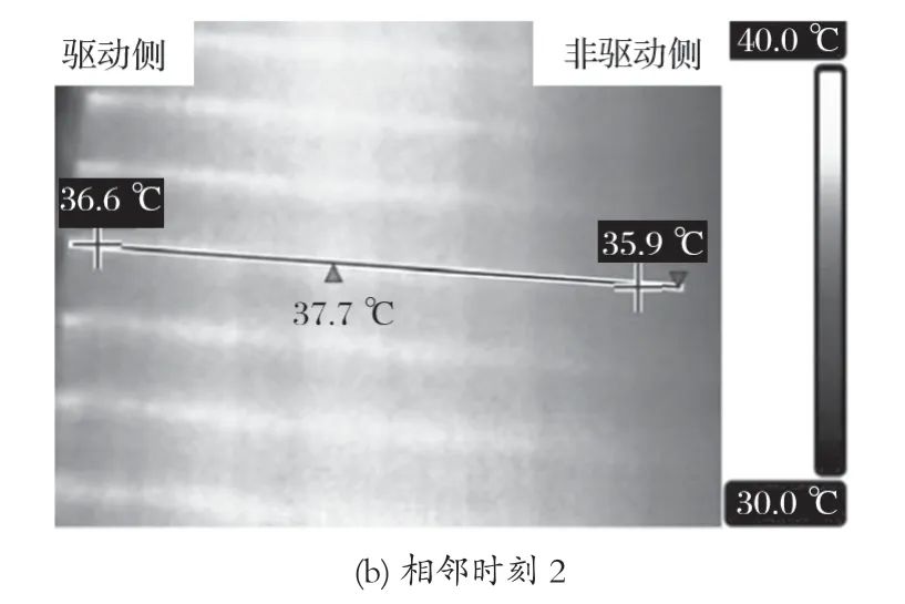 图2 某运行中磨机大齿轮齿面热成像
